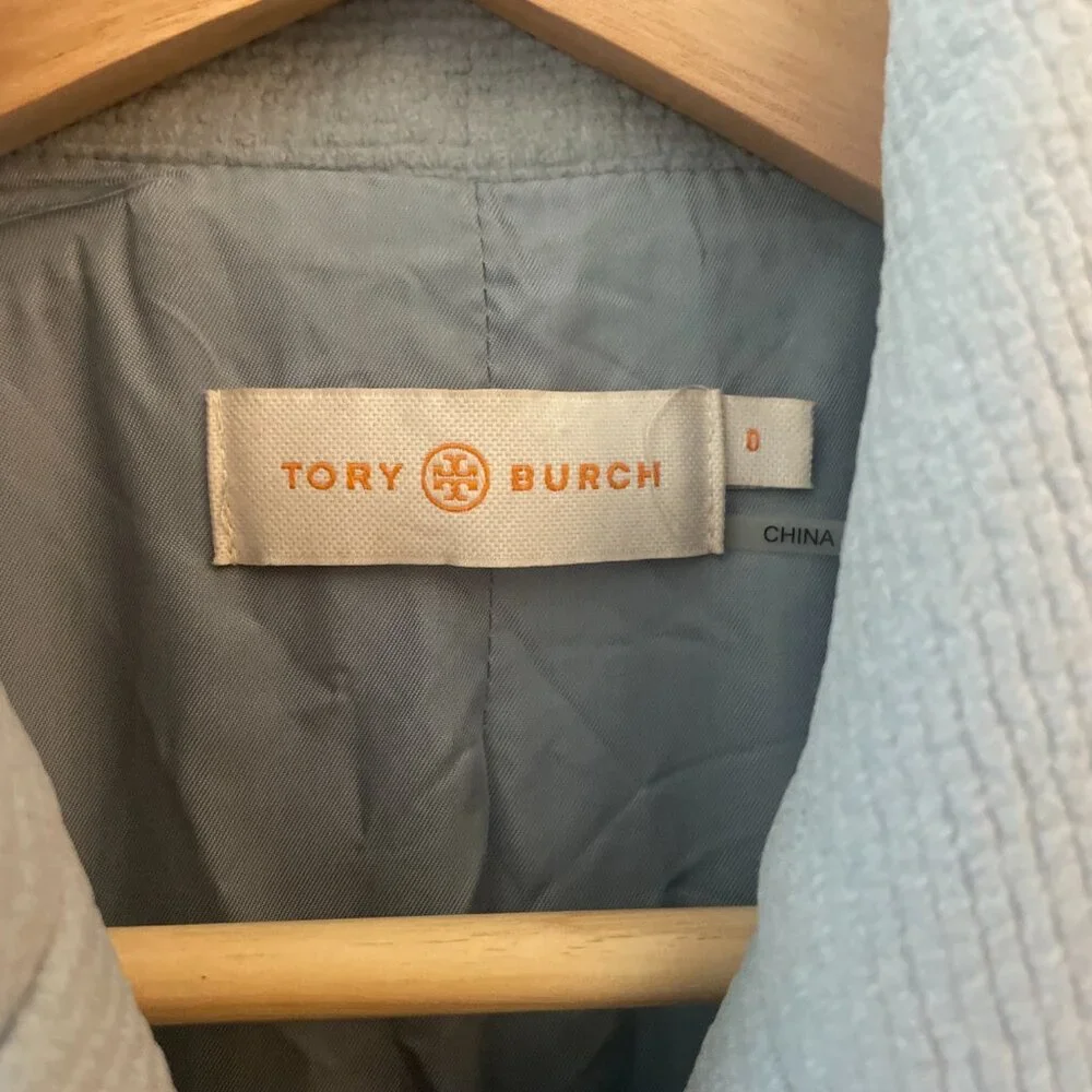 EUC Tory Burch Bonded Chiffon Texture Peacoat Light Blue Size 0